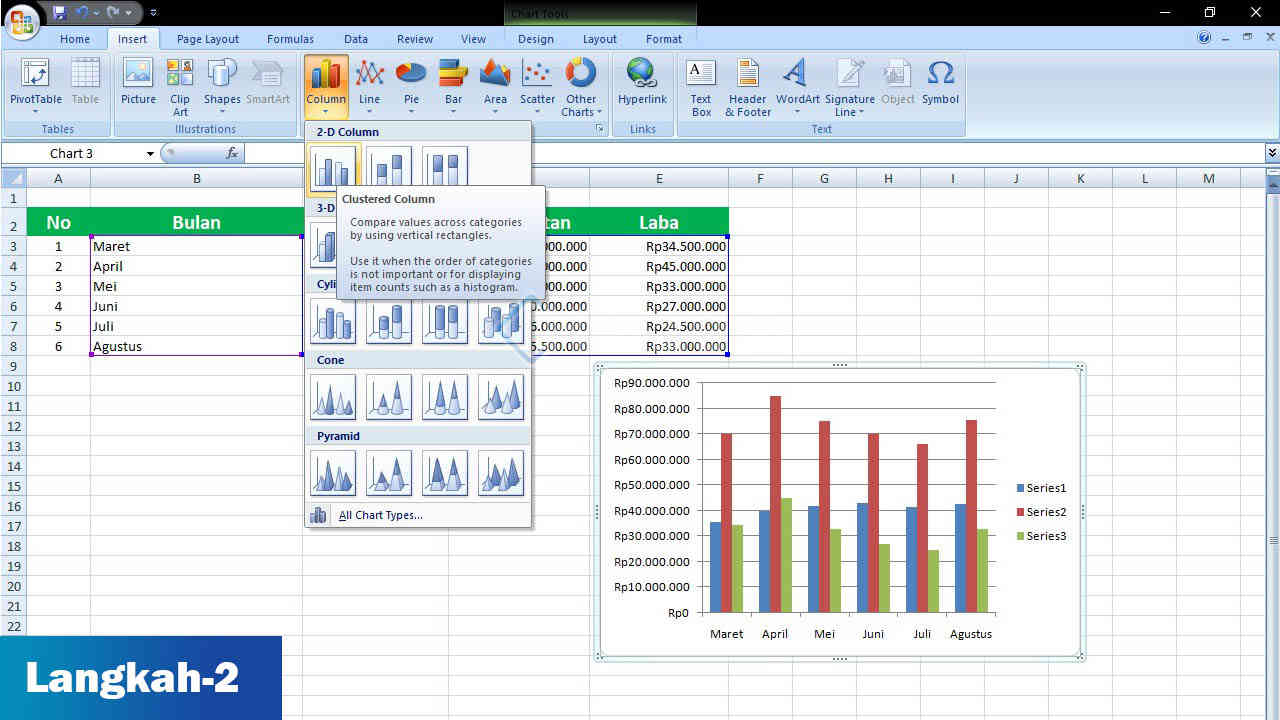 Cara Membuat Grafik Combo di Excel