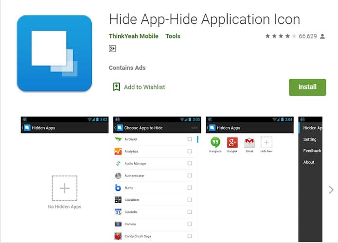 Aplikasi Hide App